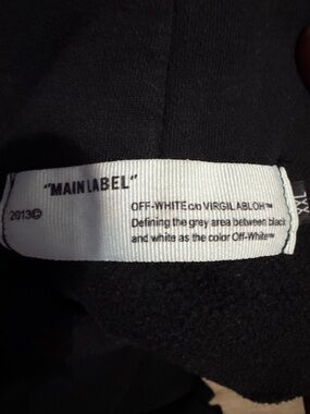 Off-White Black Crewneck with 'MAIN LABEL' Tag